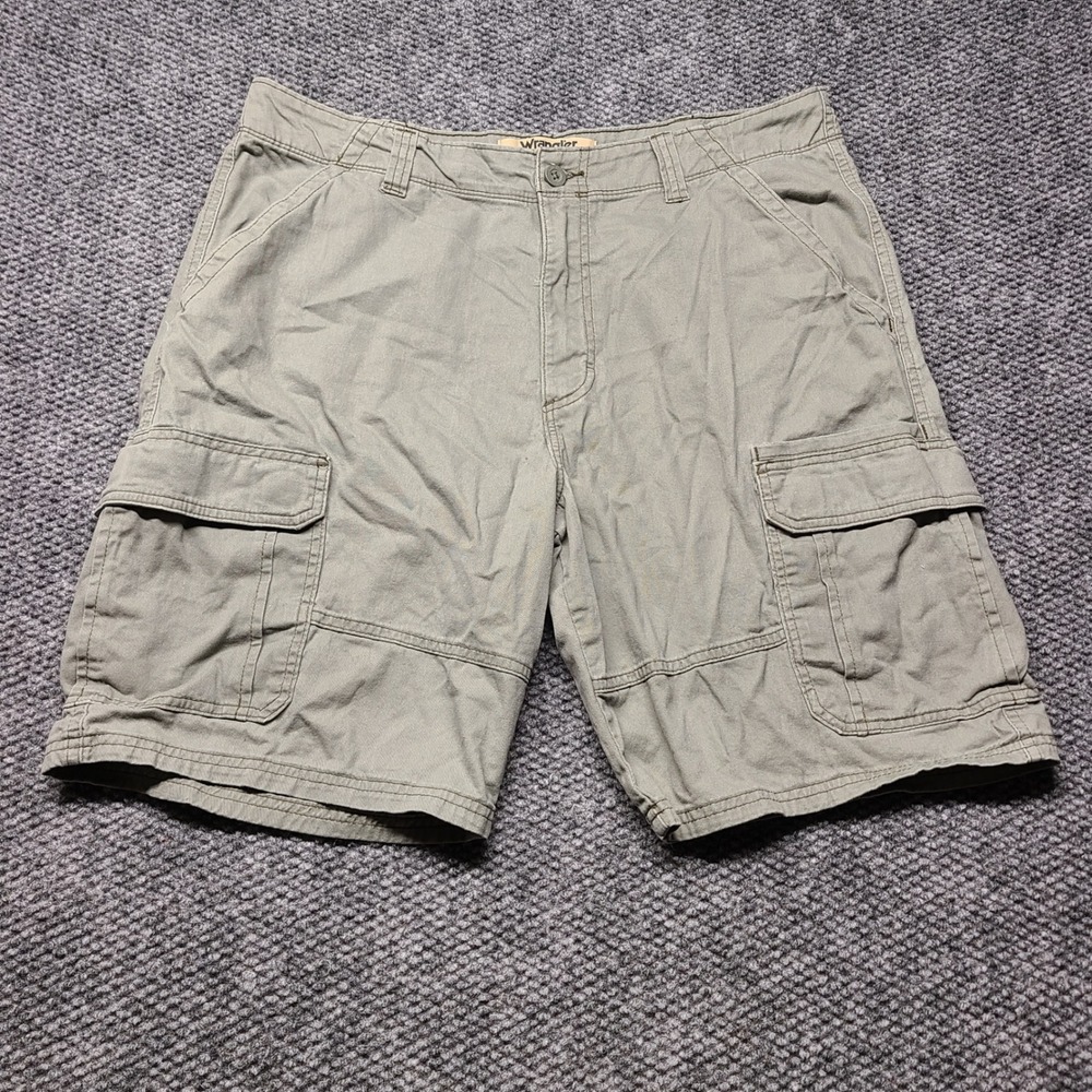 Wrangler Authentics Mens Cargo Shorts Green Size 36 10ZM6ACD Relaxed Fit